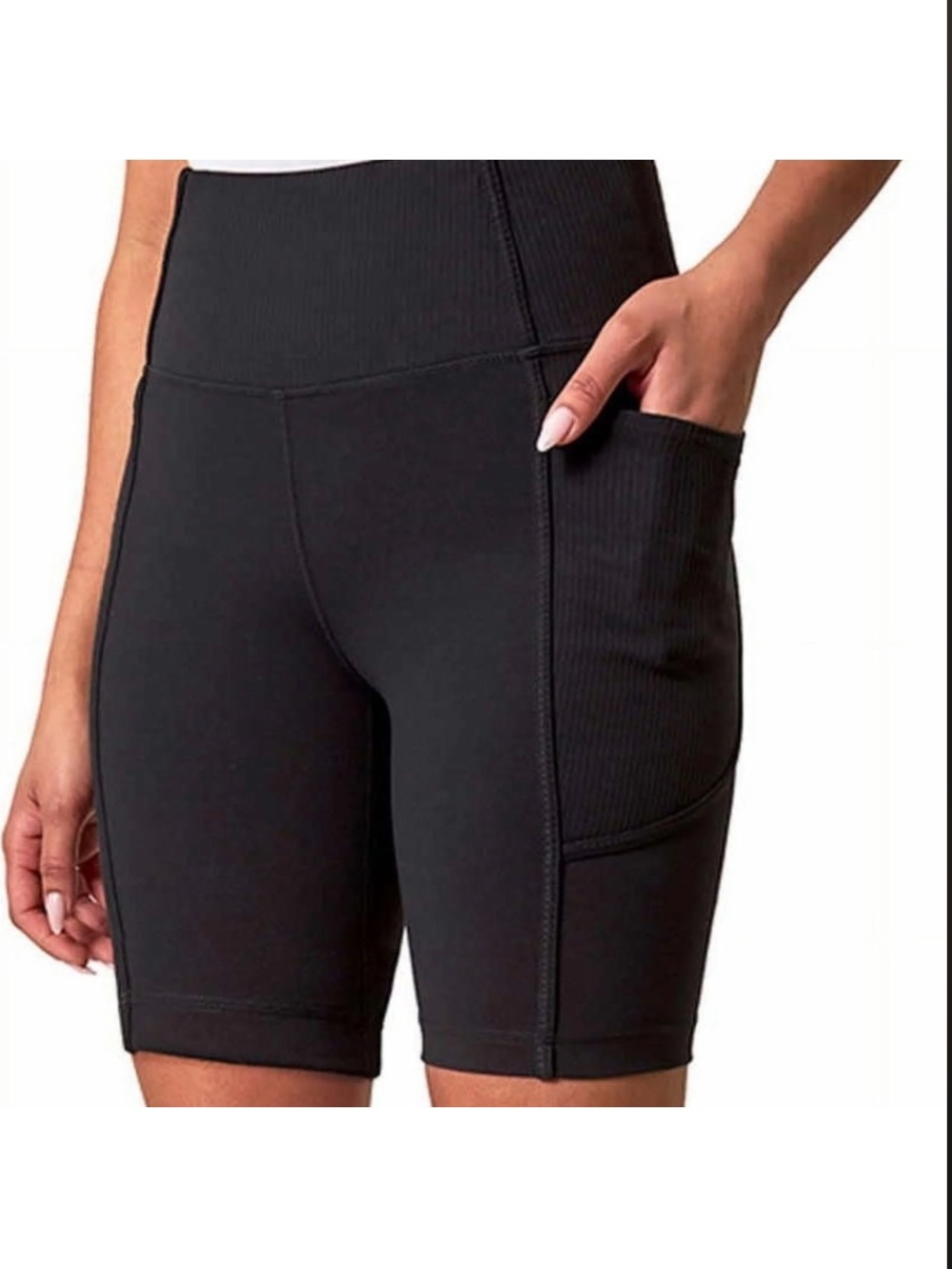 Mondetta Performance+Luxury Black Active Performance Bermuda Short Womens Sz L